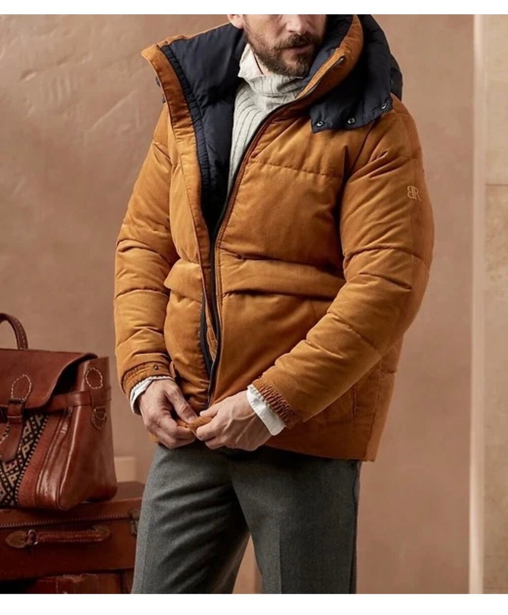 Banana Republic Men's Puffer Jacket Coat Down Corduroy